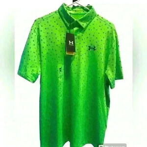 👔 NWT Mens Green/Blue Under Armour®️ Loose Le Polo Play-off Shirt